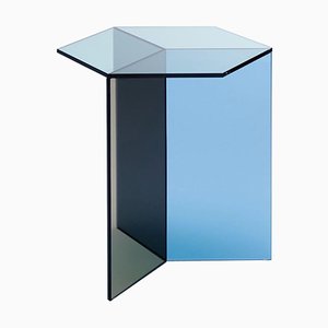 Mesa de centro Isom alta de vidrio transparente de Sebastian Scherer