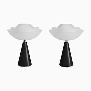 Black Lotus Table Lamps by Mason Editions, Set of 2