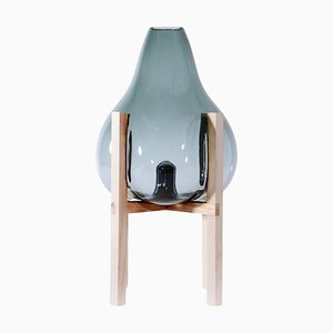 Round Square Grey Pierced Vase by Studio Thier & Van Daalen