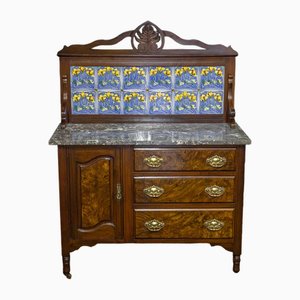 Late Victorian Walnut Washstand, 1890s