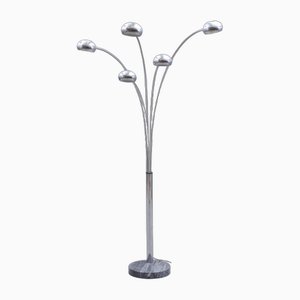 Vintage Chrome Floor Lamp with Marble Foot from Cottex, Sweden