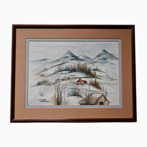 Vera Petrova Wespiser, Scenery, Painting on Paper, Framed