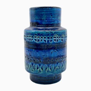 Vase Rimini Bleu par Aldo Londi pour Bitossi, Italie, 1970s