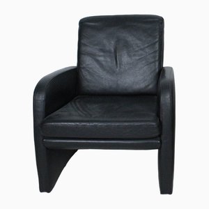 Chaise Vintage en Cuir Noir