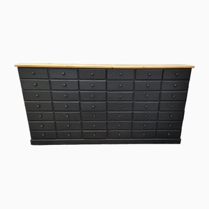 42-Drawer Craft Cabinet or Credenza in Black Patina