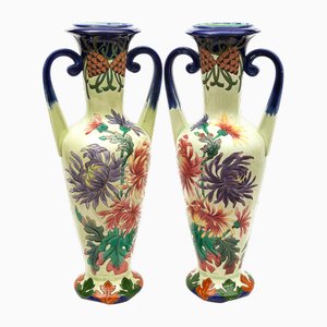 Art Nouveau Amphora Vases from Longchamp, 1900s, Set of 2