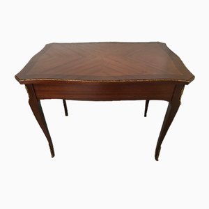 Walnut Table with Brass Appliqués, 1970s, 1960s