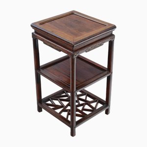 19th Century Chinese Oriental Elm Side Occasional Table Stand, 1890s