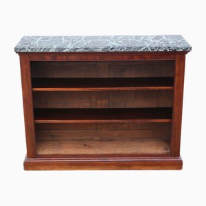 Large 19th Century Mahogany and Marble Bookcase, 1890s