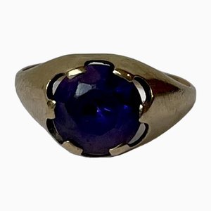 Vintage Ring in 14 Carat Gold and Amethyst by Herman Siersbøl, 1960s