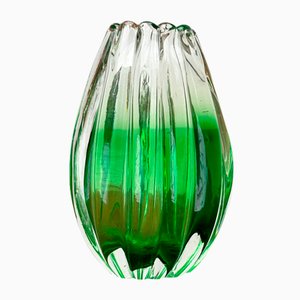 Jarrón Sommerso italiano de cristal de Murano atribuido a Barovier & Toso, años 70