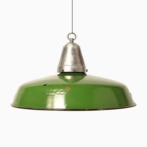 Grüne Emaillierte Vintage Lampe