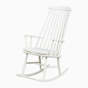 Rocking Chair Scandinave Blanche, 1960s