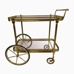 Carrello vintage in ottone dorato, anni '70