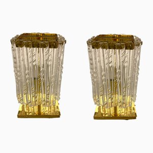 Lampes de Bureau en Verre de Murano, 1980s, Set de 2