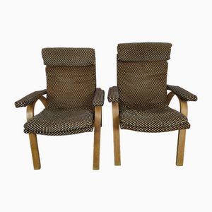 Set of Bow Wood Armchairs from Baumann, 1970s