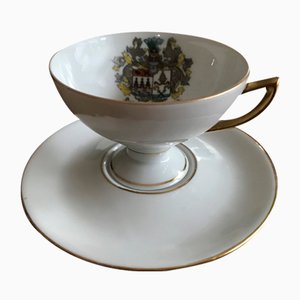 Tasse et Soucoupe en Porcelaine de Geierstahl, 1950s, Set de 2