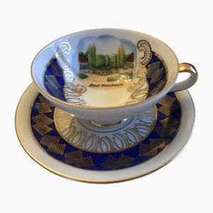 Tasse und Untertasse aus Porzellan von Bavaria, 1950er, 2er Set