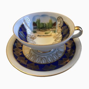 Tazza con piattino in porcellana di Bavaria, anni '50, set di 2