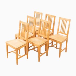 Birch Dining Chairs by Axel Larsson for Mobelshop, Sweden, 1990s, Set of 6