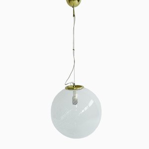 Large Italian Glass Hanging Lamp, 1960s