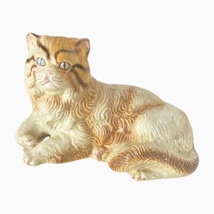 Figura de gato italiana grande de cerámica, años 70