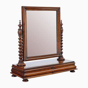 Miroir de Toilette Milieu du 19ème Siècle en Noyer Sculpté