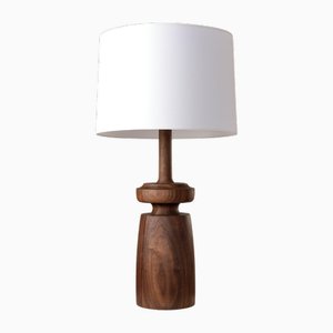 Lampe de Bureau Lathe en Noyer Tourné par Michael Rozell