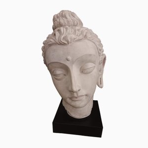 Escultura de cabeza de Buda vintage grande, 1995