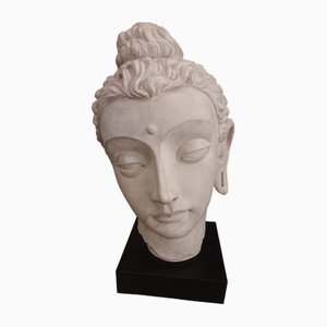 Scultura grande vintage con testa di Buddha, 1995