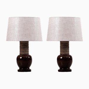 Italian Ceramic Table Lamps by Bitossi for Bergboms, 1960s, Set of 2