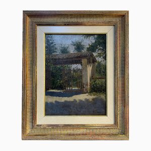 Porta di campagna, Dipinto ad olio su tela, Inizio XX secolo, Con cornice