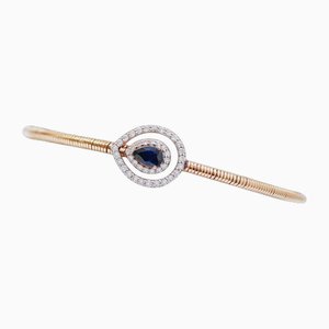 Bracelet Saphir, Diamants, Or Rose 18 Carats