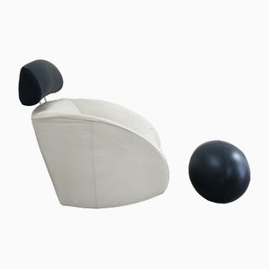 Set of Italian Rocking Armchair with Ottoman from Baleri Italia