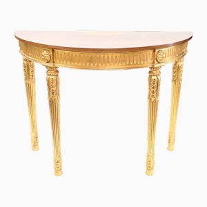 Adams Console Table with Gilt Base Demi Lune Inlay