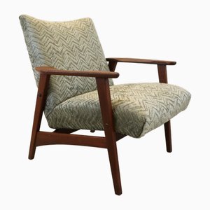 Mid-Century Upholstered Teak Armchair