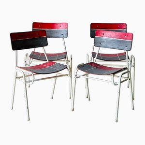 Chaises d'Ecole Vintage, 1970, Set de 4