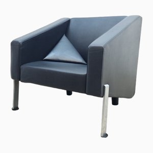 Butaca de cuero real en negro de Fritz Hansen