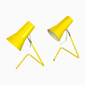 Yellow Table Lamps by Josef Hurka for Drupol, 1960s, Set of 2