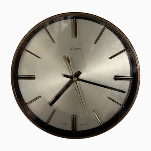 Metamec Uhr aus Messing & Chrom, 1950er