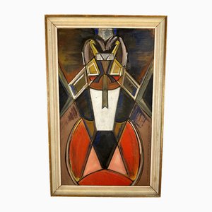 Artista desconocido, Composición abstracta, 1966, Acrílico sobre lienzo, Enmarcado