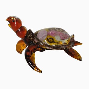 Schildkröte aus Muranoglas mit Quallen in der Schale, 1970er