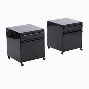 Black Bedside Tables by Simon Fussel for Kartell, 1970s, Set of 2