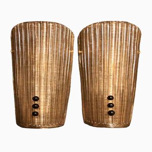 Textured Smoked Murano Glass Sconces with Little Black Glass Pearls, 1980s, Set of 2