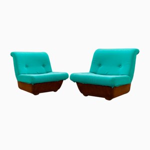 Fauteuils en Tissu et Fibre de Verre de Lev & Lev, 1970s., Set de 2