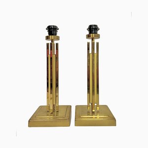 Regency Skyscraper Style Brass Table Lamps, 1970s, Set of 2