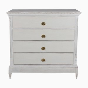 Danish Louis XVI Style Chest of Drawers with Gray Paint and Patina, 19th Century