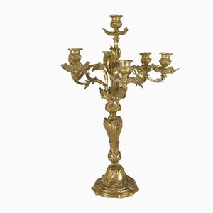 Candelabro Luigi XV in bronzo dorato, fine XIX secolo