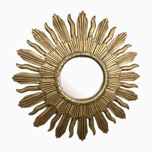 Vintage Golden Sunburst Mirror, 1960s