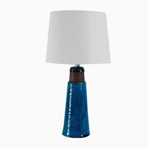 Grande Lampe de Bureau Mid-Century avec Vernis Turquoise par Nils Kähler pour Herman A. Kähler, Danemark, 1960s